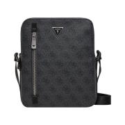 Guess Svart Läder Messenger Väska Black, Herr