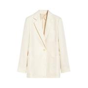 Max Mara Linneblazer med klassisk silhuett Beige, Dam