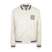 Givenchy Vit Bomberjacka med Randig Krage White, Dam