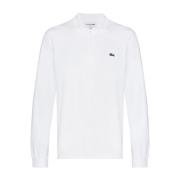 Lacoste Vit Polo Skjorta med Krokodil Logotyp White, Herr