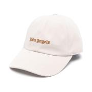 Palm Angels Beige Bomull Twill Broderad Logotyp Hatt Beige, Herr