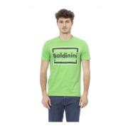 Baldinini Trend T-shirt med Logomönster Green, Herr