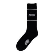 Autry Bomull Logo Detalj Strumpor Black, Herr