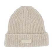 Autry Räfflad Ull Beanie med Logotyp Emblem Beige, Herr