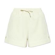 Ganni Shorts med logotyp Beige, Dam