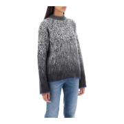 Off White Gradient Arrow Mohair Sweater Gray, Dam