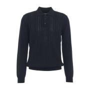 Roberto Collina Blå Stickat Aw24 Blue, Herr