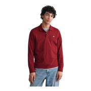 Gant Klassisk Shield Piqué Polo Shirt Red, Herr