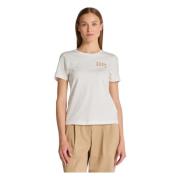 Gant Logo Detail Crew Neck T-shirt Beige, Dam