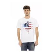 Trussardi Herr Rund Hals T-shirt med Fronttryck White, Herr