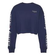 Tommy Jeans Rlxd Crop Lower Case 2 Långärmad T-shirt Blue, Dam