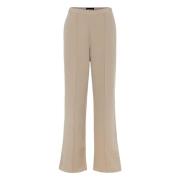 Pieces Bossy HW Wide Long pants Beige, Dam