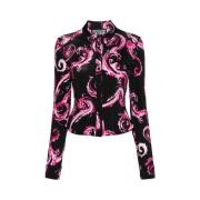 Versace Jeans Couture Couture Print Skjorta Svart Rosa Multicolor, Dam