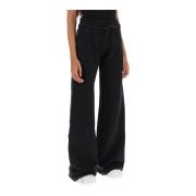 Off White Flared Fleece Joggers Black, Dam