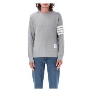 Thom Browne Klassisk Crew Neck Fleece Tröja Gray, Herr