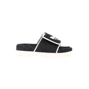 Gucci Vintage Pre-owned Canvas sandaler Black, Herr