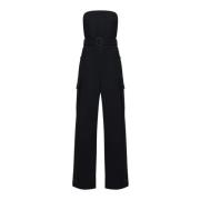 Saint Laurent Svart Bomullsborr Jumpsuit Black, Dam