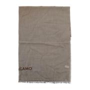 Salvatore Ferragamo Gradient Cashmere Silk Stole Med Fransar Beige, Da...