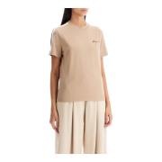 Salvatore Ferragamo Randig Crew Neck Bomull T-shirt Beige, Dam