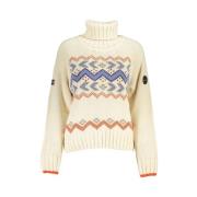 Napapijri Elegant Beige High Neck Sweater Beige, Dam