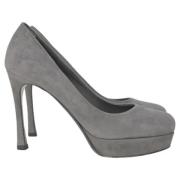 Yves Saint Laurent Vintage Pre-owned Mocka klackskor Gray, Dam