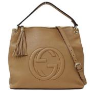 Gucci Vintage Pre-owned Laeder handvskor Beige, Dam