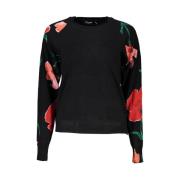 Desigual Stilfull Kontrast Pullover Black, Dam