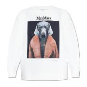 Max Mara Sweatshirt med Bacco-logotyp White, Dam