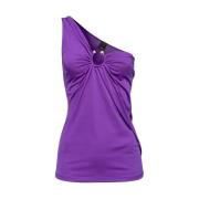 PINKO Metallring One-Shoulder Top Purple, Dam