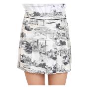 Max Mara Elegant Vit Charme Silk Shorts White, Dam