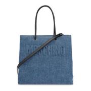 Moschino Denim shopper väska Blue, Dam