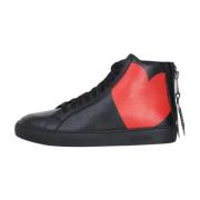 Moschino Hjärttryck Hög Topp Sneakers Black, Herr