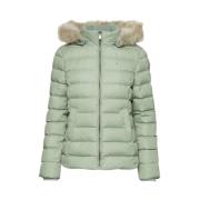 Tommy Jeans Huva Pufferjacka Green, Dam