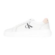 Calvin Klein Jeans Vita Damsneakers med Rosa Detaljer White, Dam