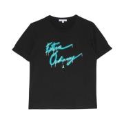 Patrizia Pepe Bomull T-shirt med Brand Design Black, Dam