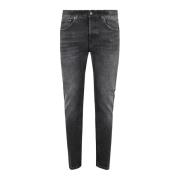 Dondup Svart Tvättad Denim Byxor Black, Herr