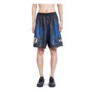 Y-3 Flamgrafiska Shorts Svart/Blå Multicolor, Herr