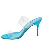 Manolo Blahnik Pre-owned Pre-owned Tyg sandaler Blue, Dam