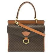 Celine Vintage Pre-owned Tyg axelremsvskor Brown, Dam