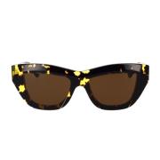 Bottega Veneta Cat-Eye Solglasögon Bv1218S 002 Trendig Skulptural Brow...