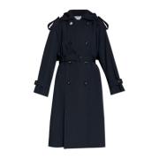 Bottega Veneta Dubbelknäppt trenchcoat Blue, Dam