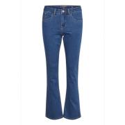 Cream Bootcut Jeans Indigo Blue Denim Blue, Dam