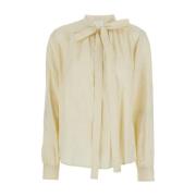 Givenchy Beige Lavalliere Blus Beige, Dam