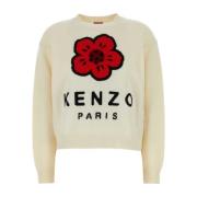 Kenzo Ivory Wool Sweater White, Dam