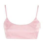 Moschino Stretch Viskos Topp Pink, Dam