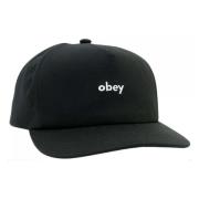 Obey SMÅ Bokstäver 5 Panel Keps Black, Herr