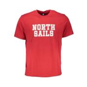 North Sails Röd Bomull Crew Neck T-Shirt Red, Herr