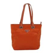 Prada Vintage Pre-owned Nylon handvskor Orange, Dam