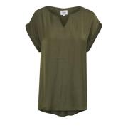 Saint Tropez Army Green Polkadot Blus Green, Dam