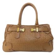 Bottega Veneta Vintage Pre-owned Laeder totevskor Brown, Dam